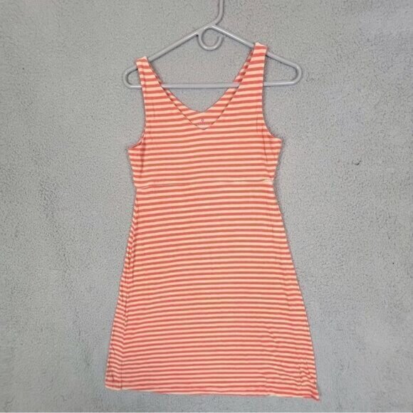 Athleta Dresses & Skirts - ATHLETA WOMENS STRIPE SANTORINI MODAL DRESS PINK TAN SIZE S